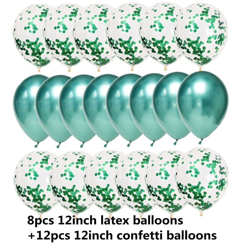 Metallic Confetti Transparent Latex Balloons