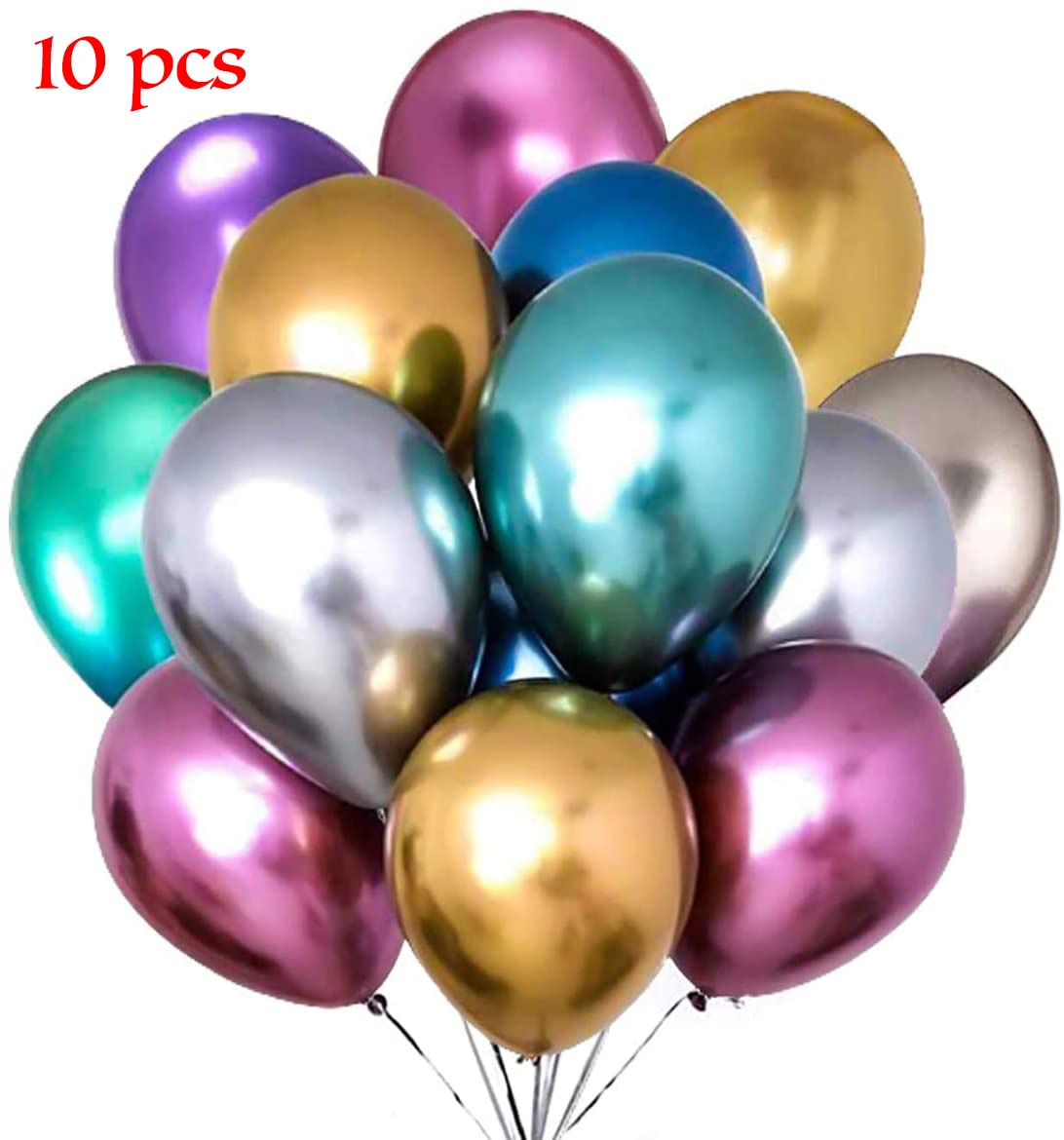 Metallic Confetti Transparent Latex Balloons