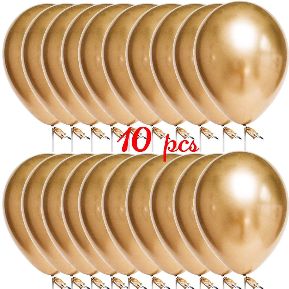 Metallic Confetti Transparent Latex Balloons